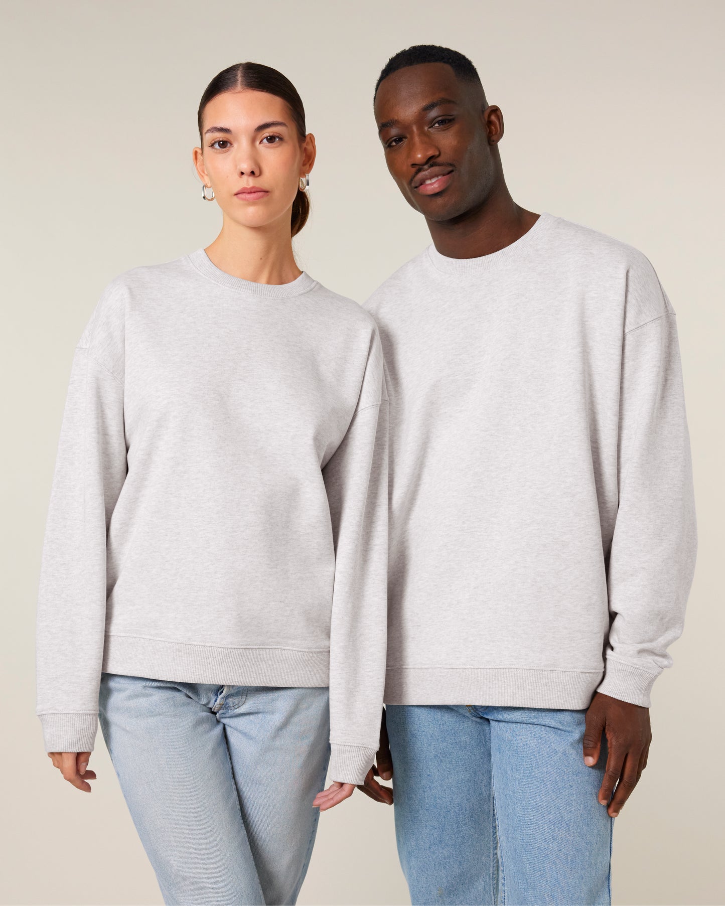 Sweat col rond oversize Radder 2.0 Gris chiné clair