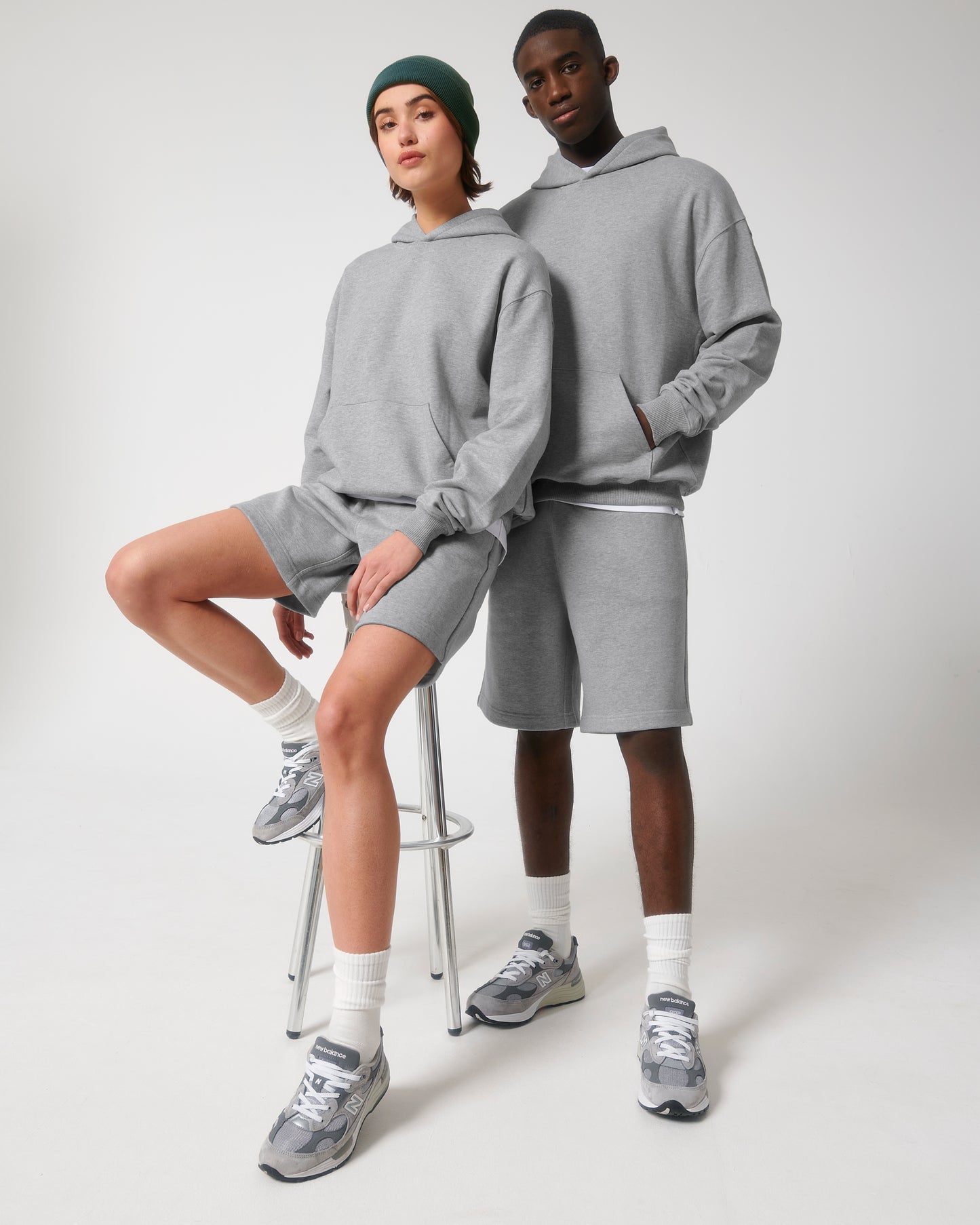 Sweat capuche lourd Cooper Dry Gris chiné
