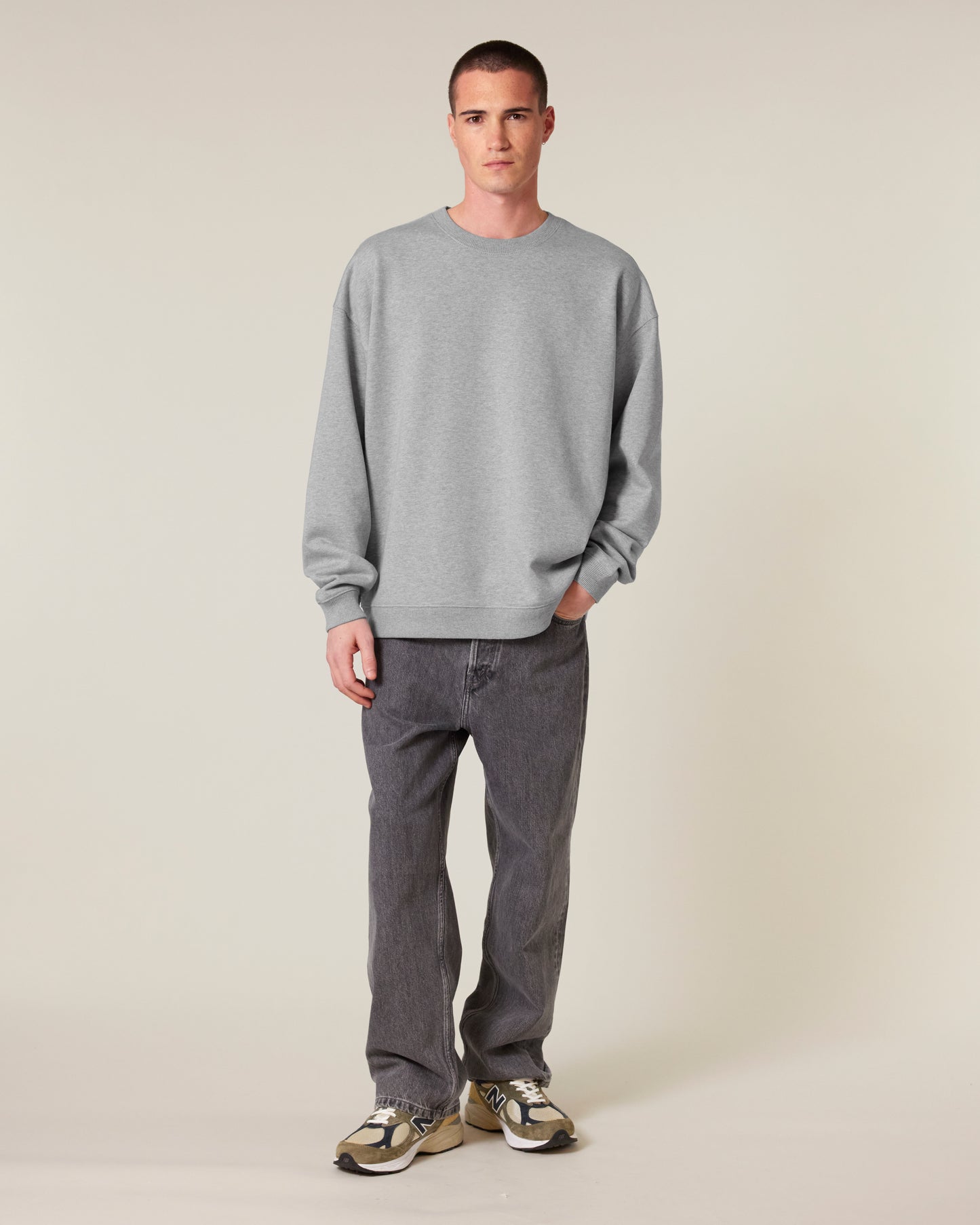 Sweat col rond oversize Radder 2.0 Gris chiné