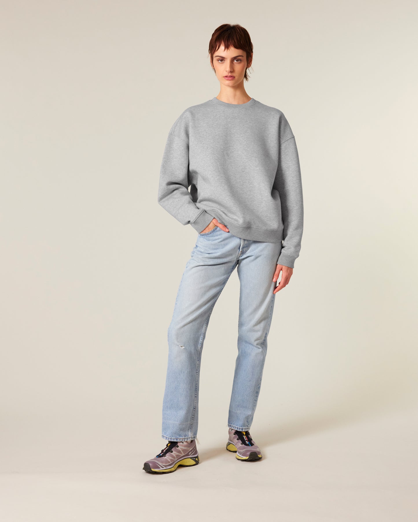 Sweat col rond oversize Radder 2.0 Gris chiné