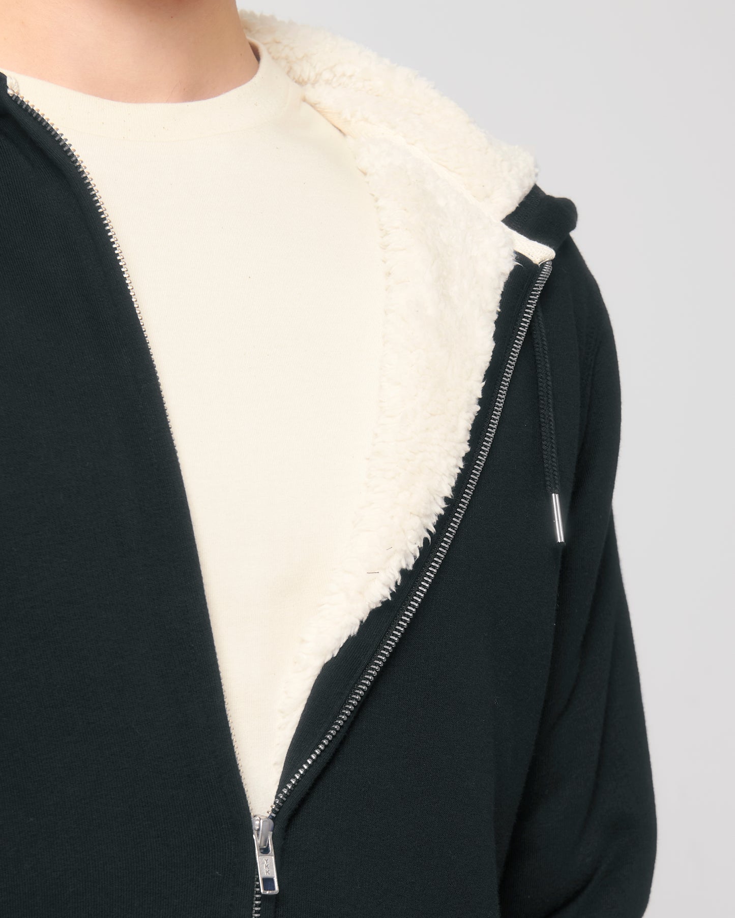 Sweat capuche avec fermeture Hygger Sherpa Noir