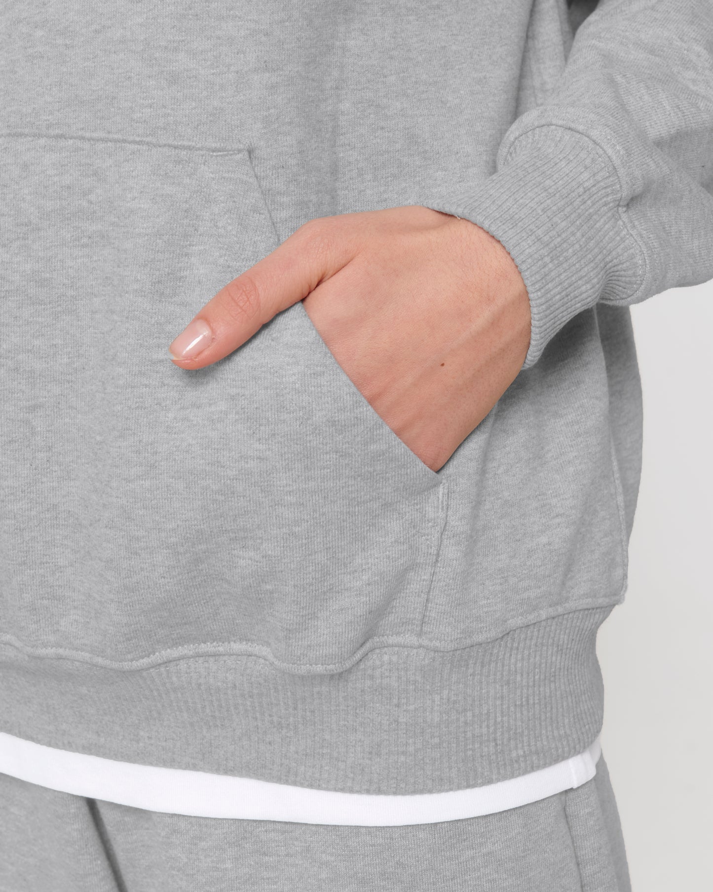 Sweat capuche lourd Cooper Dry Gris chiné