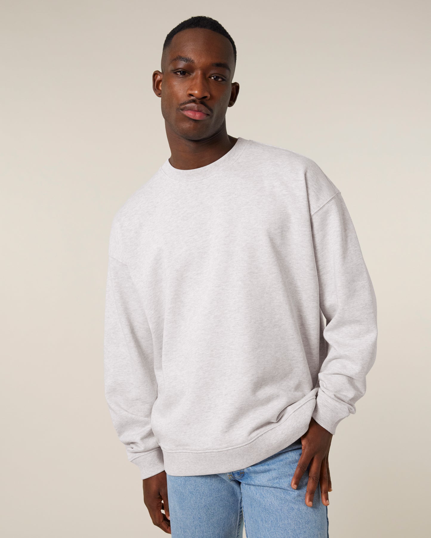 Sweat col rond oversize Radder 2.0 Gris chiné clair