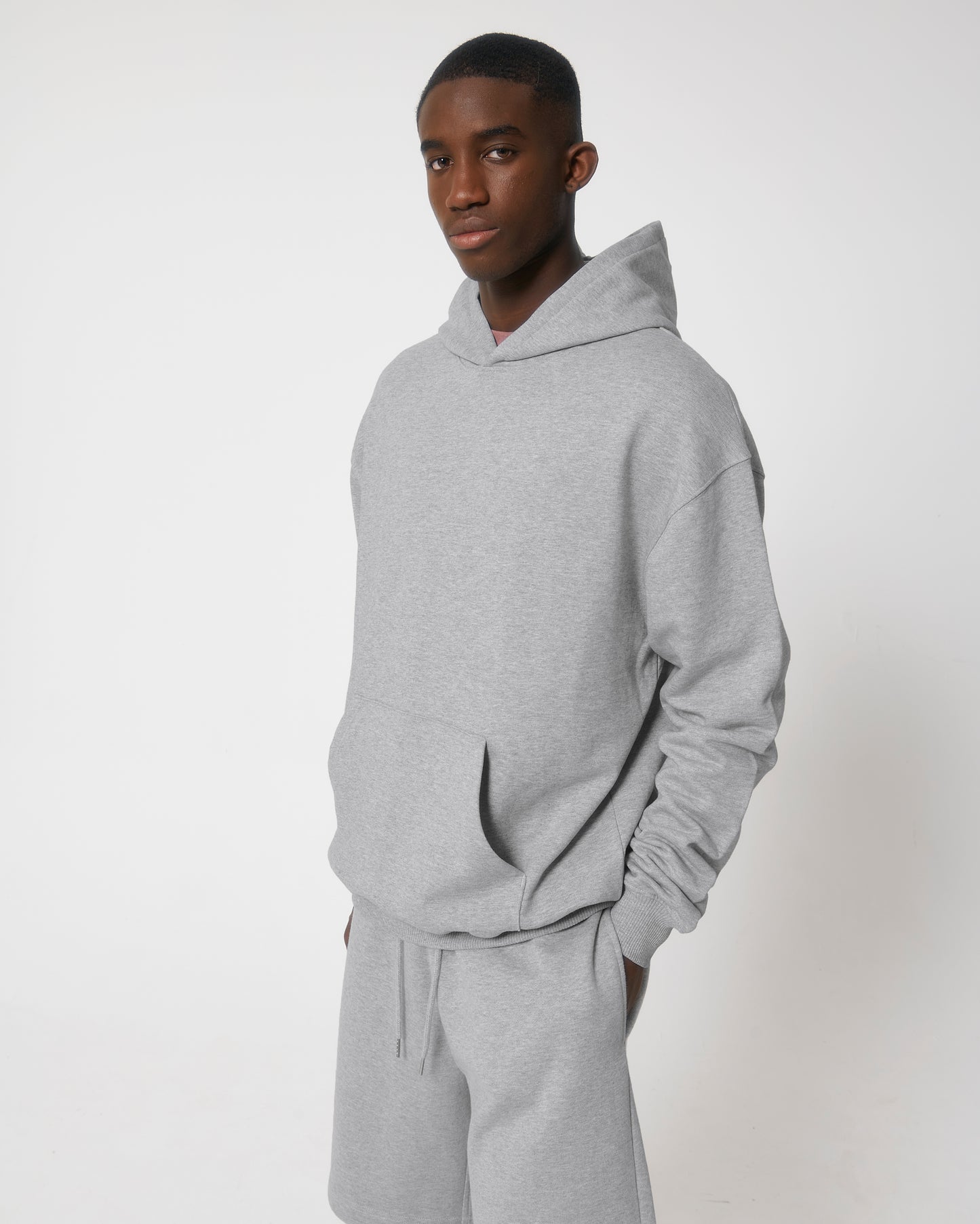 Sweat capuche lourd Cooper Dry Gris chiné