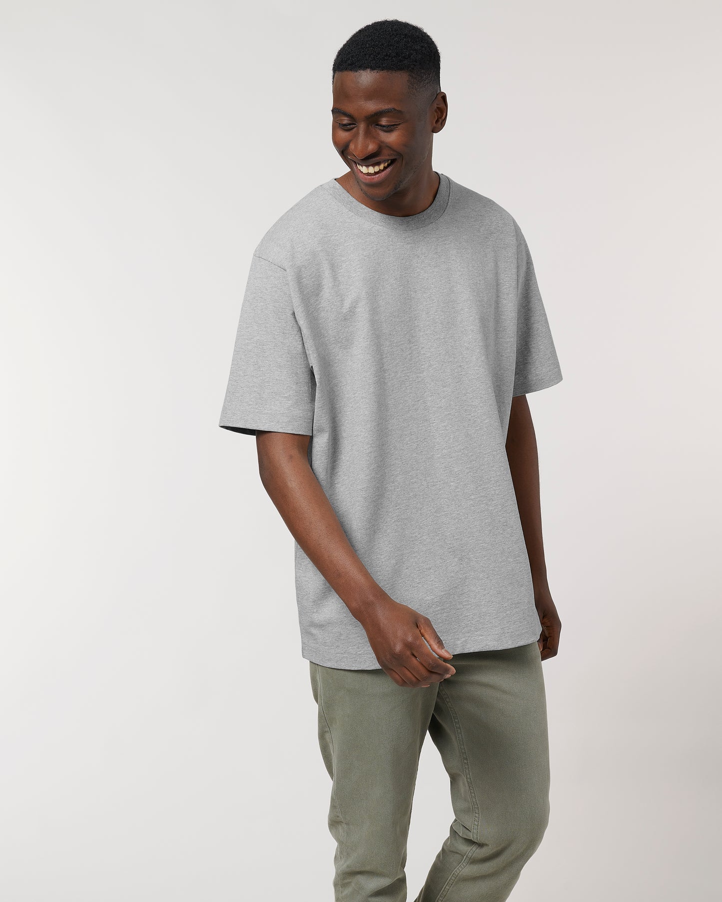 T-shirt unisexe lourd Freestyler Gris Chiné Moyen