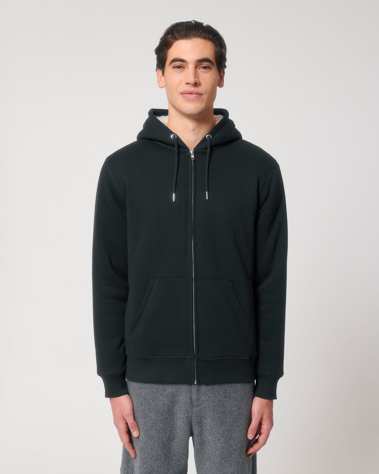 Sweat capuche avec fermeture Hygger Sherpa Noir