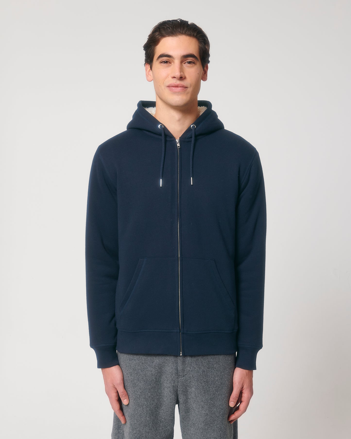 Sweat capuche avec fermeture Hygger Sherpa Bleu marine