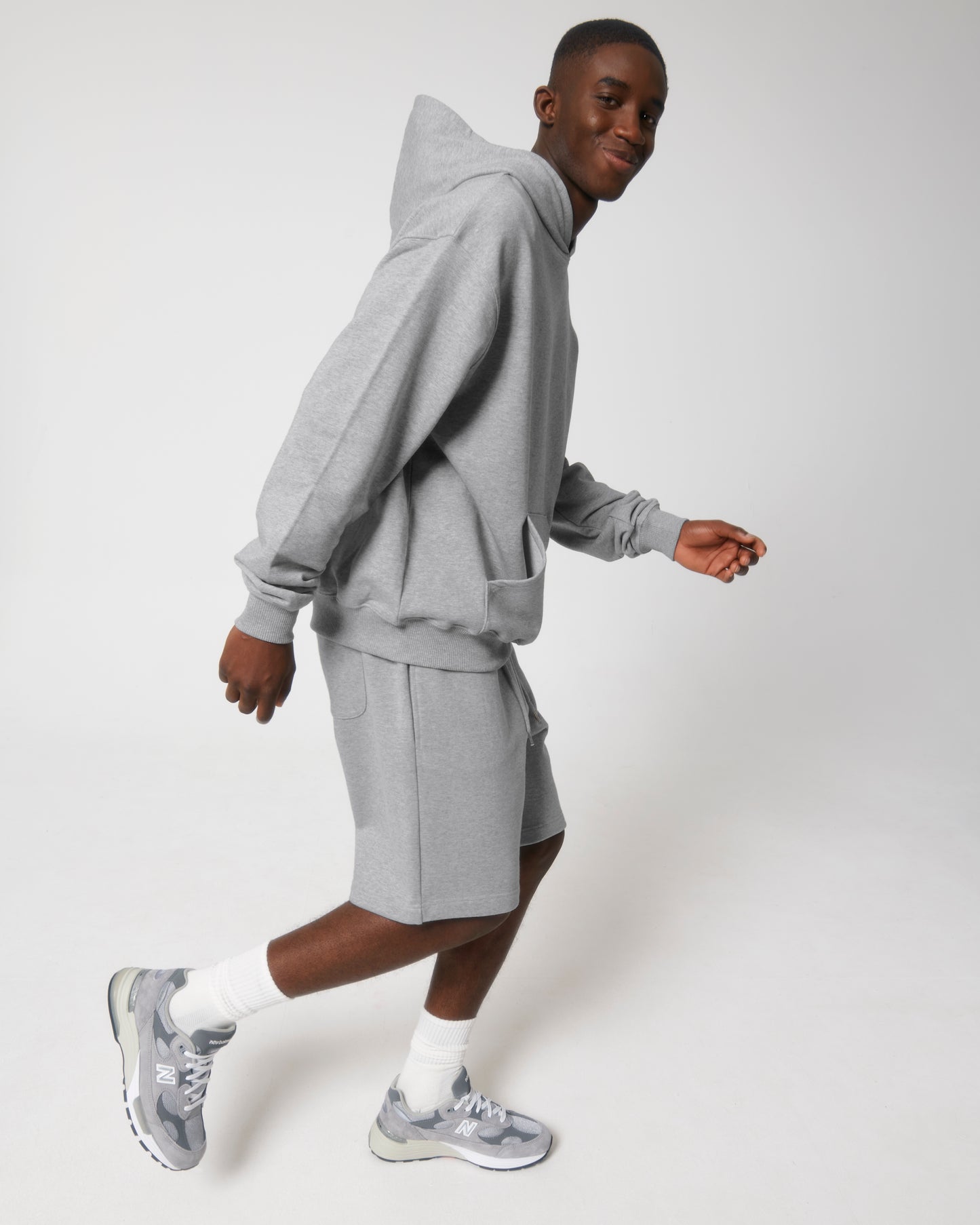 Sweat capuche lourd Cooper Dry Gris chiné