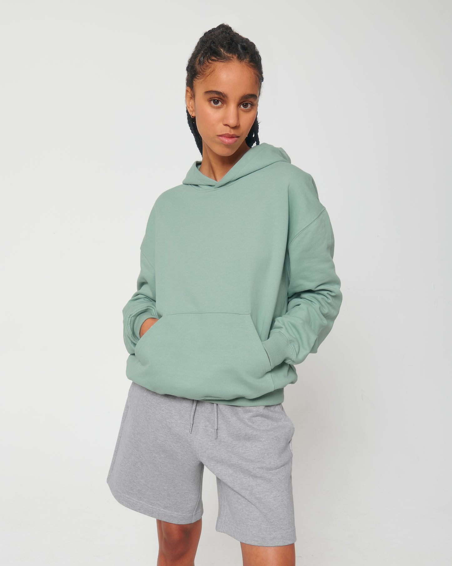 Sweat capuche lourd Cooper Dry Vert Aloé