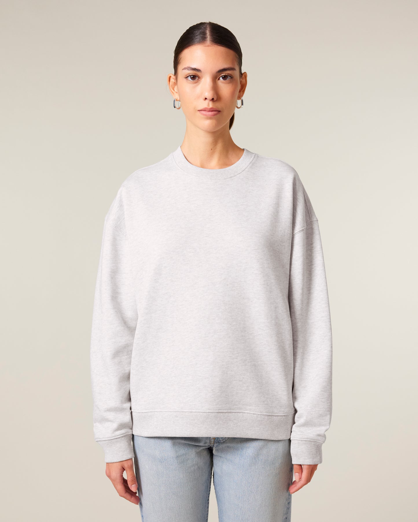 Sweat col rond oversize Radder 2.0 Gris chiné clair