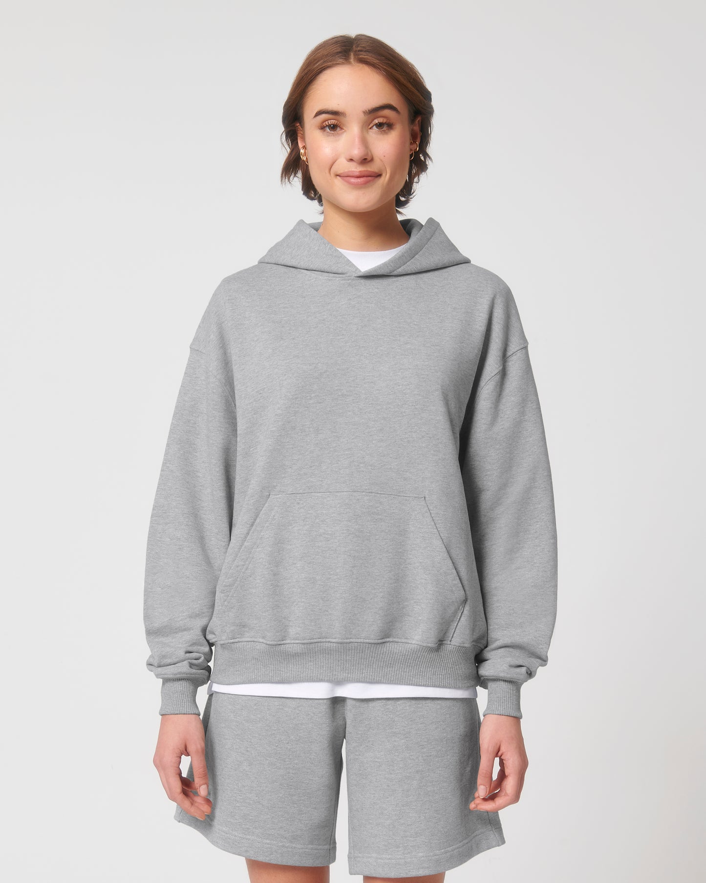 Sweat capuche lourd Cooper Dry Gris chiné