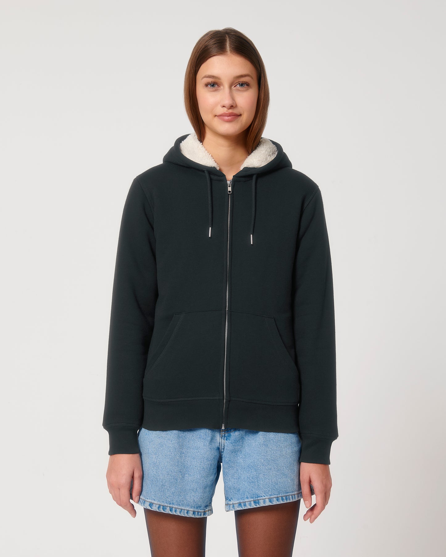 Sweat capuche avec fermeture Hygger Sherpa Noir