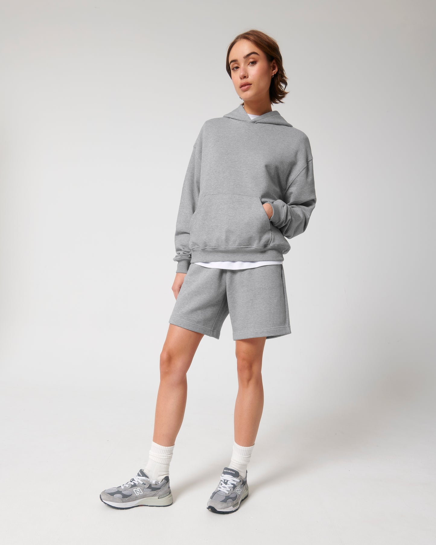 Sweat capuche lourd Cooper Dry Gris chiné