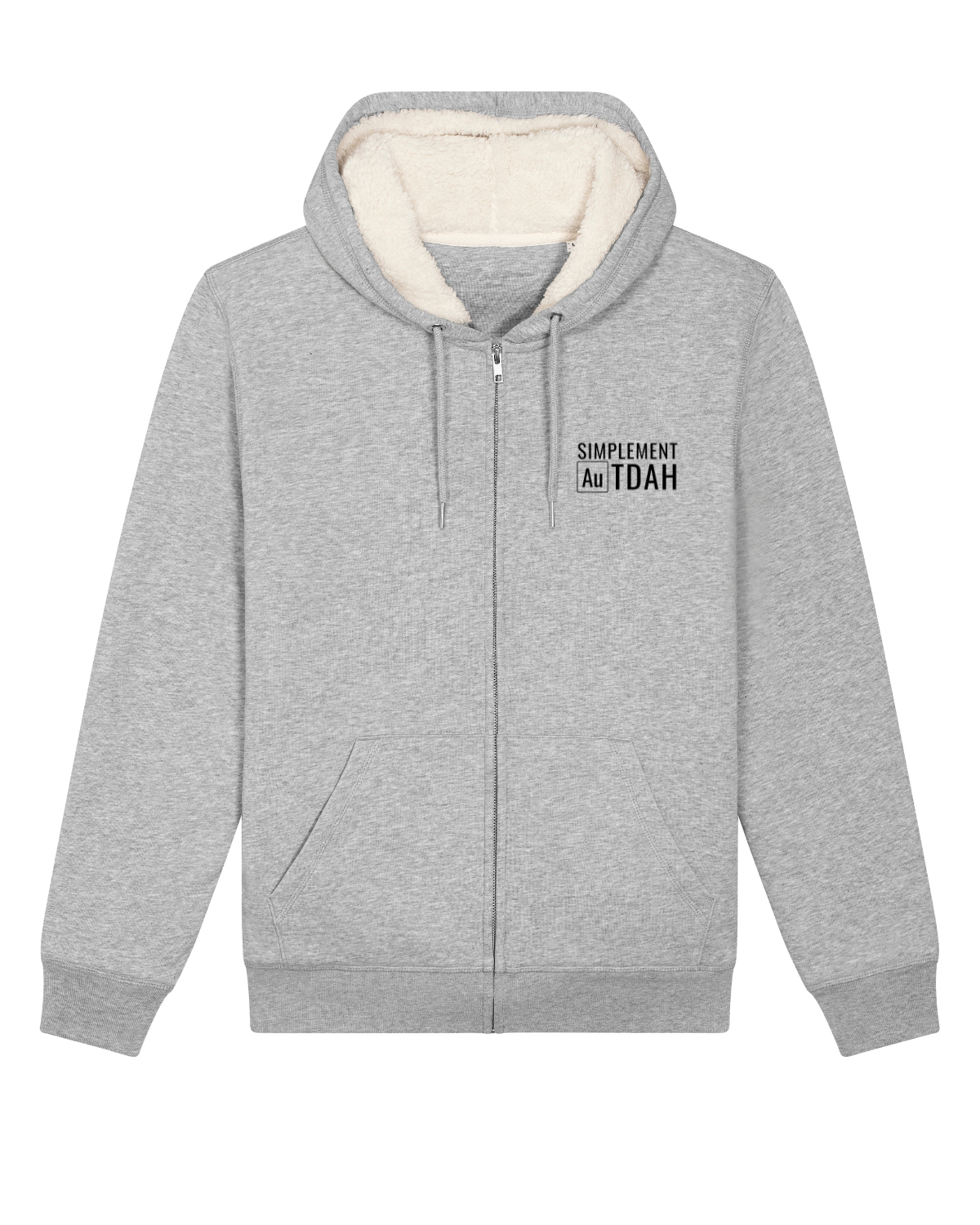 Sweat capuche avec fermeture Hygger Sherpa Gris clair