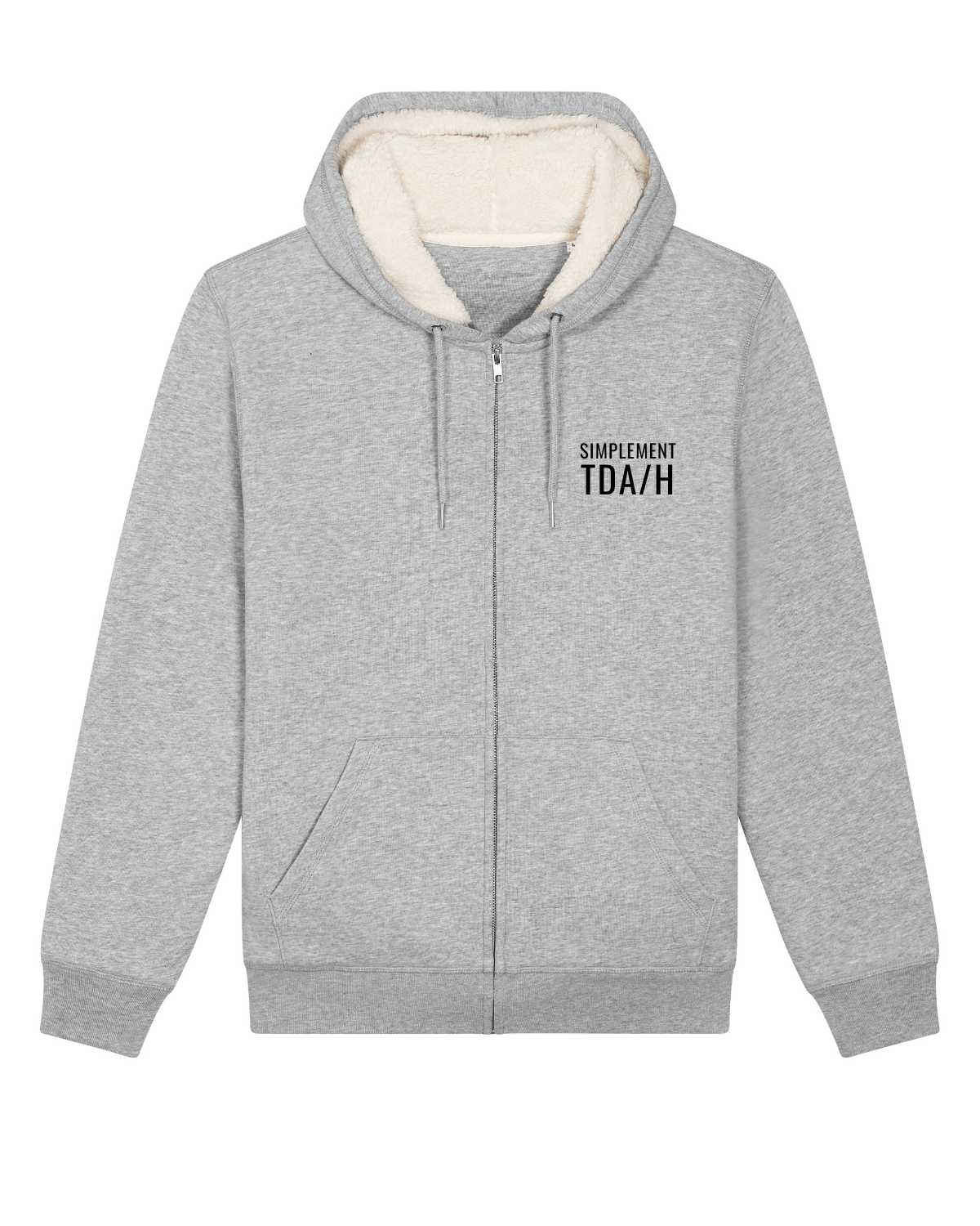 Sweat capuche avec fermeture Hygger Sherpa Gris clair