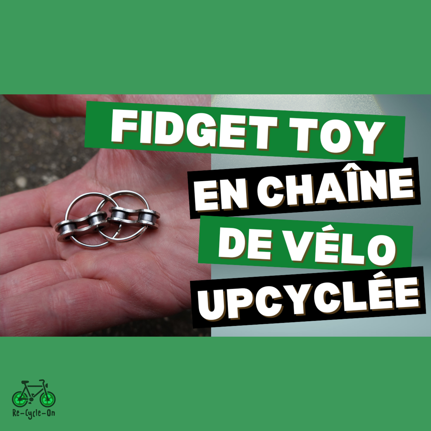 Fidget chaîne de vélo + 2 anneaux