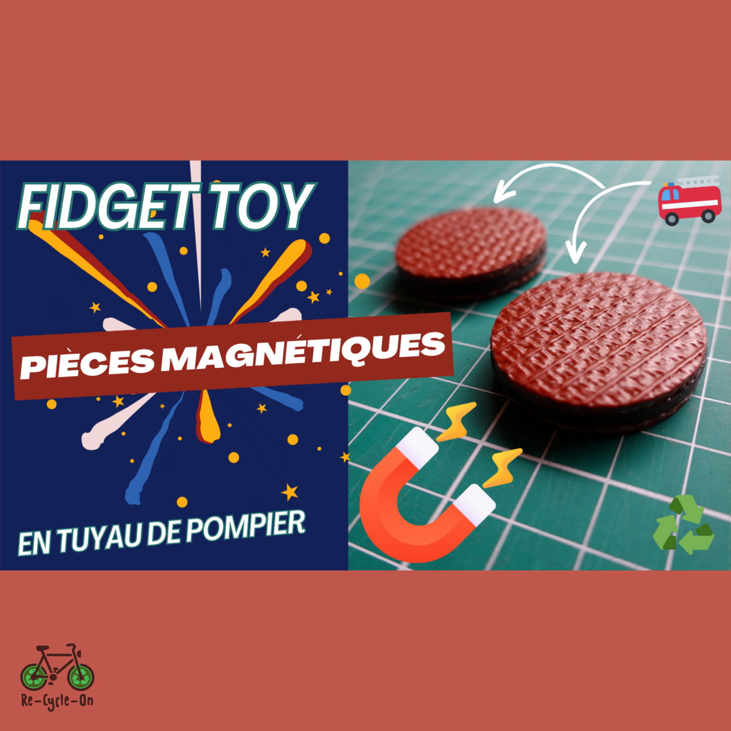 Fidget pièces magnétiques en tuyau de pompier