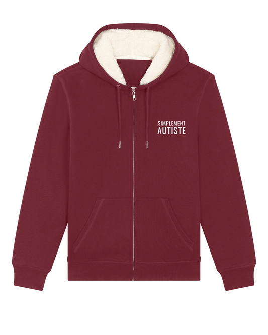 Sweat capuche avec fermeture Hygger Sherpa Rouge