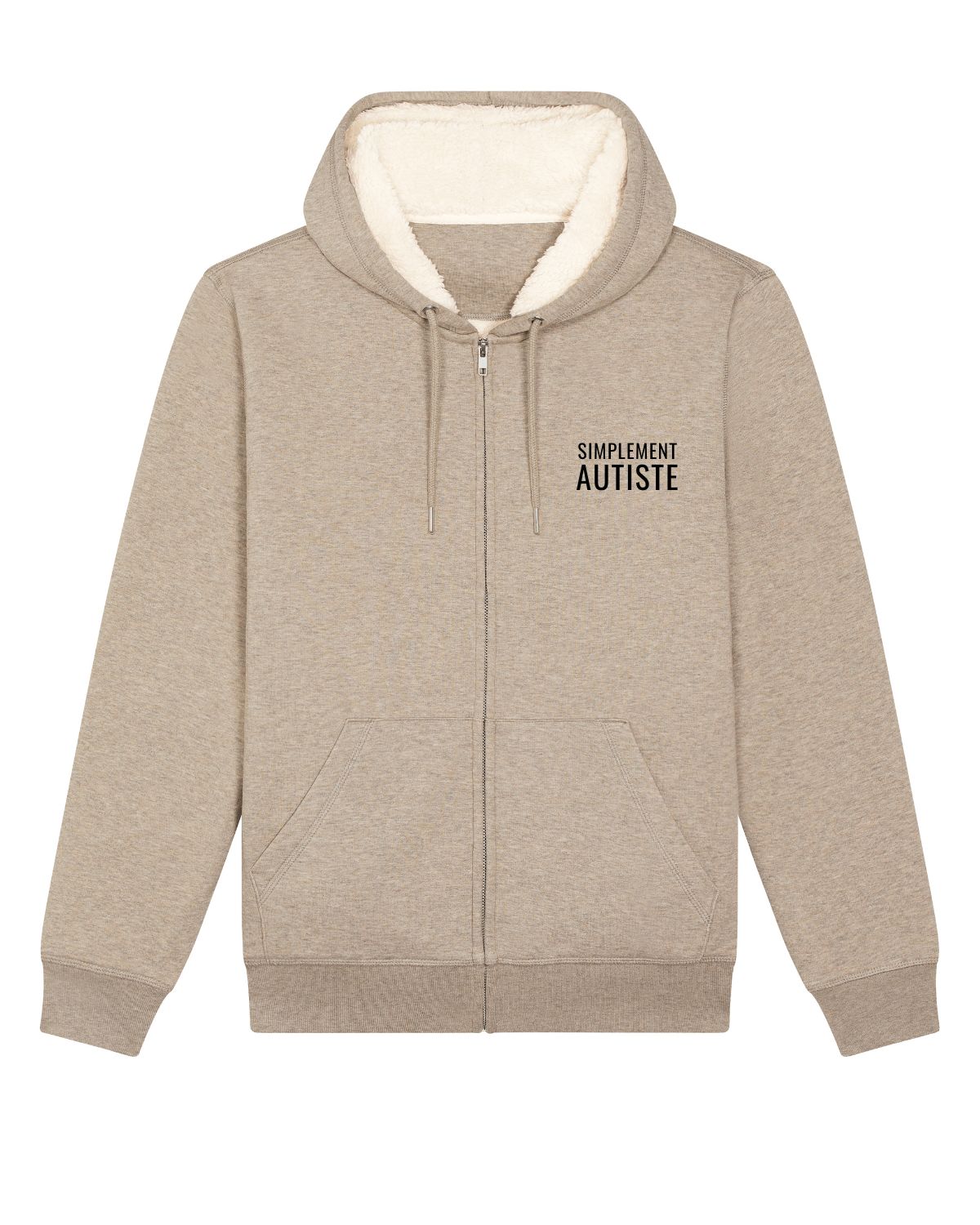 Sweat capuche avec fermeture Hygger Sherpa Sable