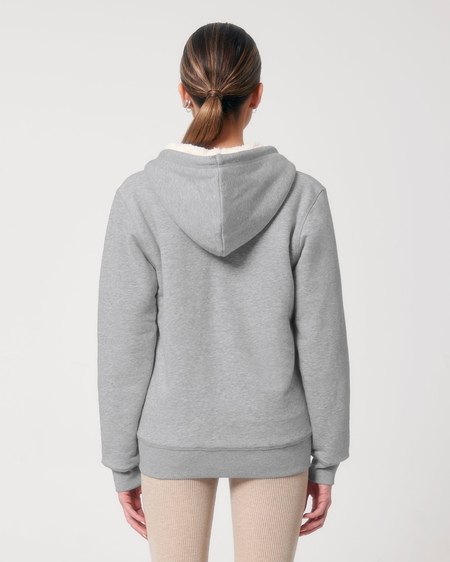 Sweat capuche avec fermeture Hygger Sherpa Gris clair