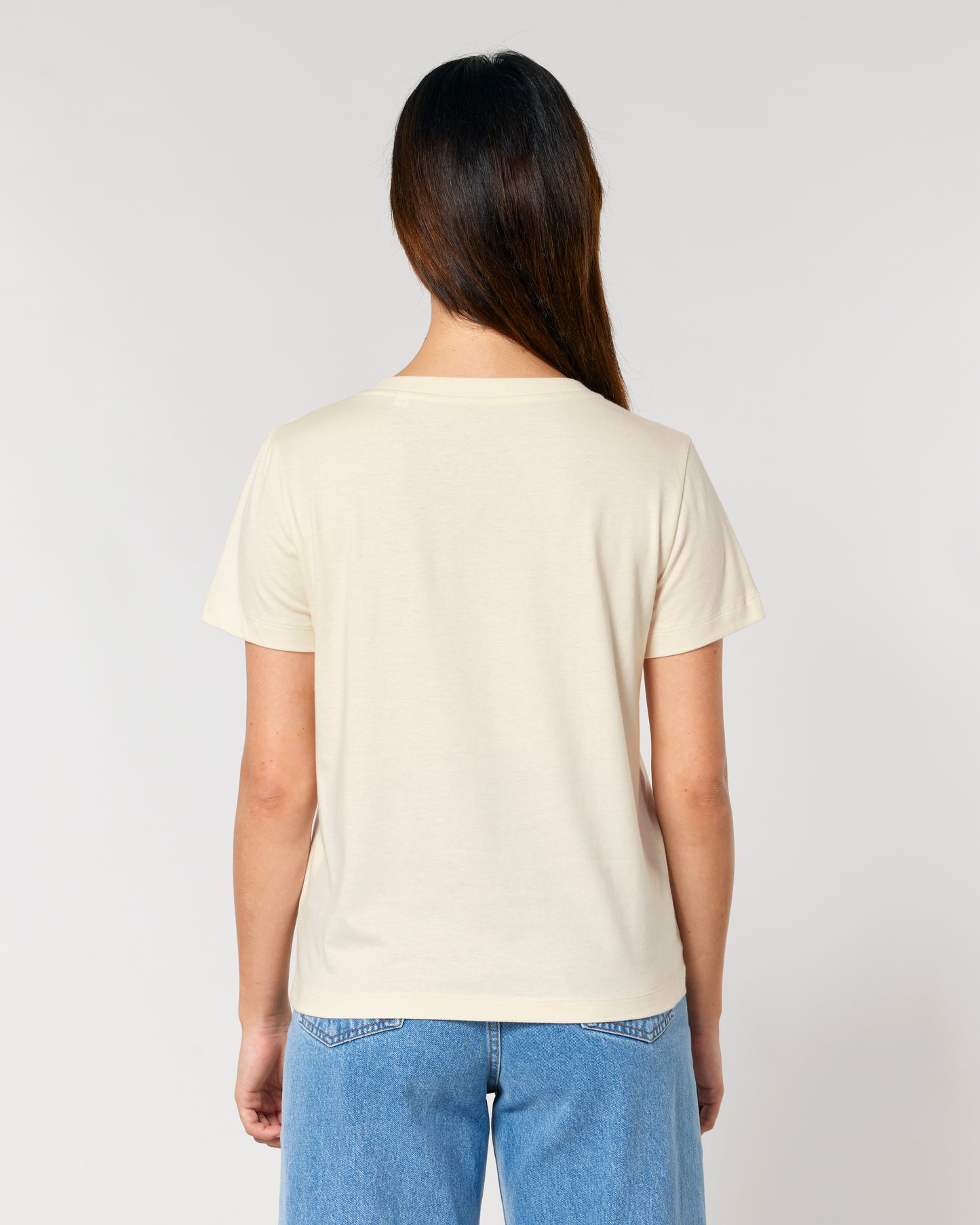 T-shirt femme col V Stella Isla Blanc naturel