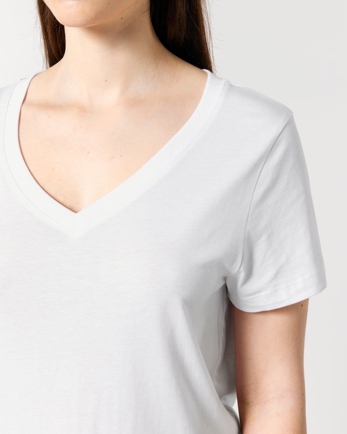 T-shirt femme col V Stella Isla Blanc