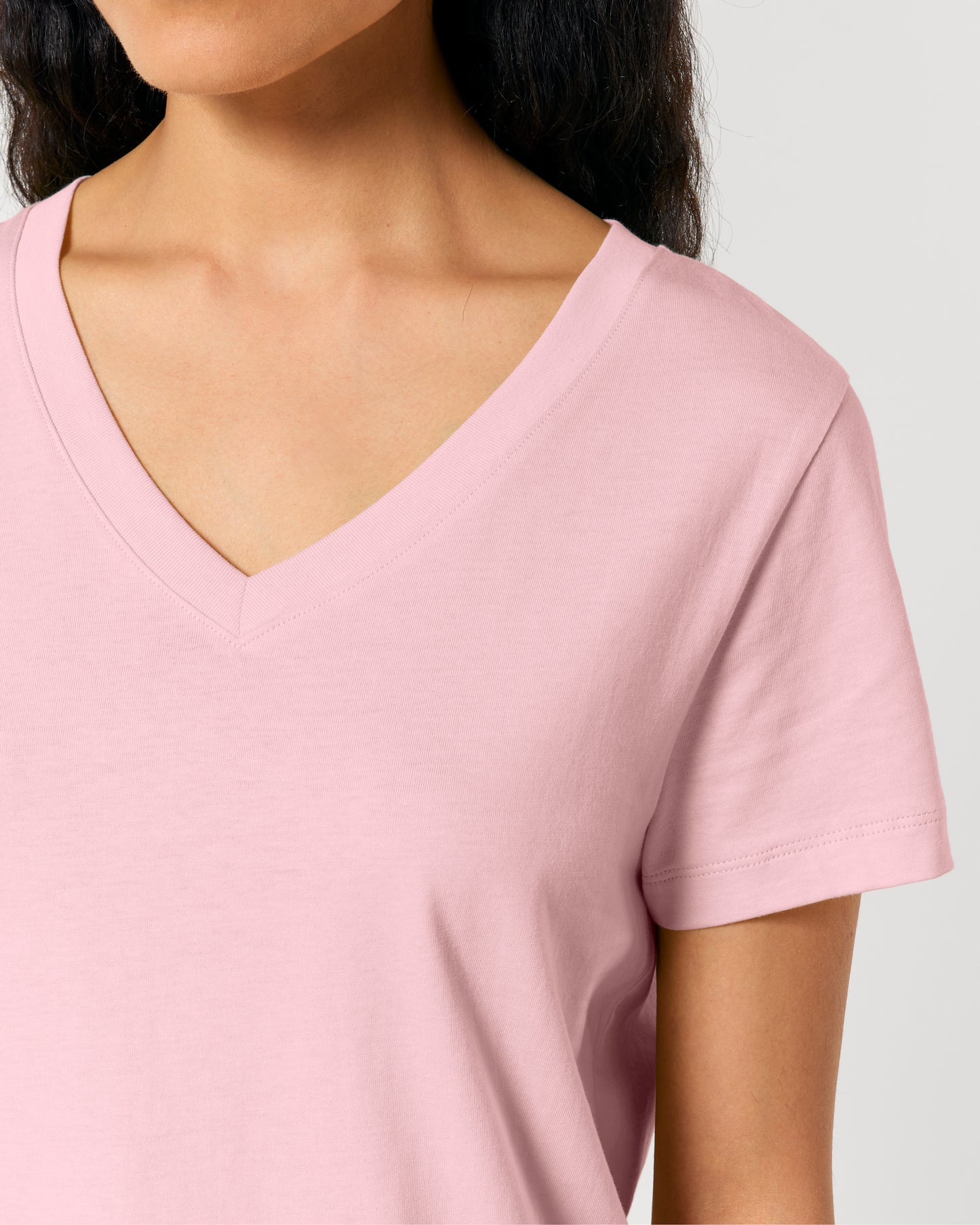 T-shirt femme col V Stella Isla Rose coton