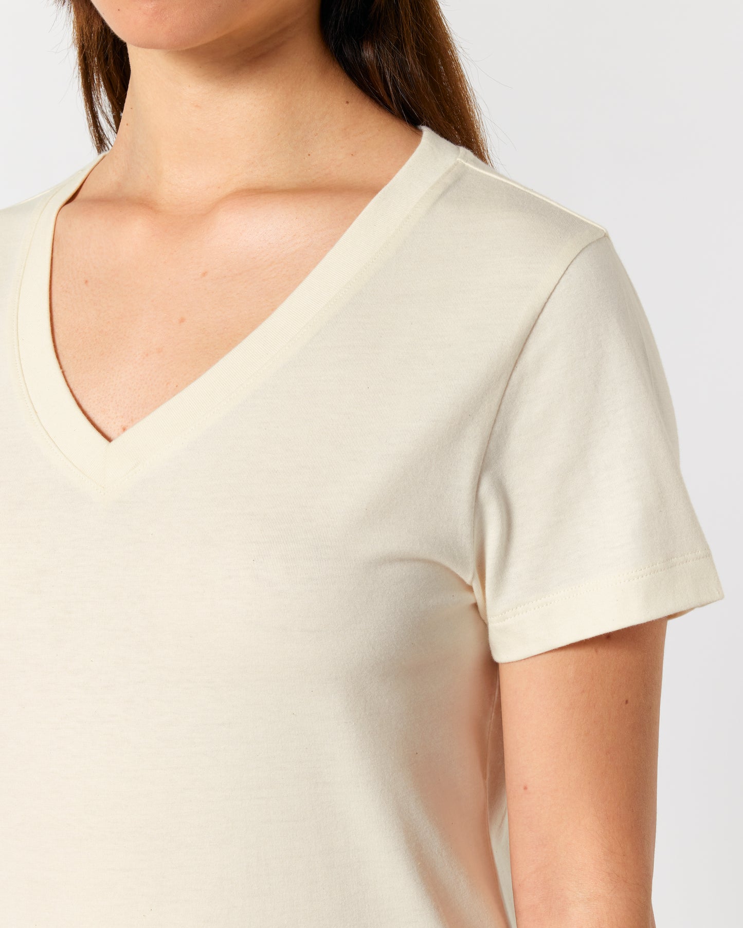 T-shirt femme col V Stella Isla Blanc naturel