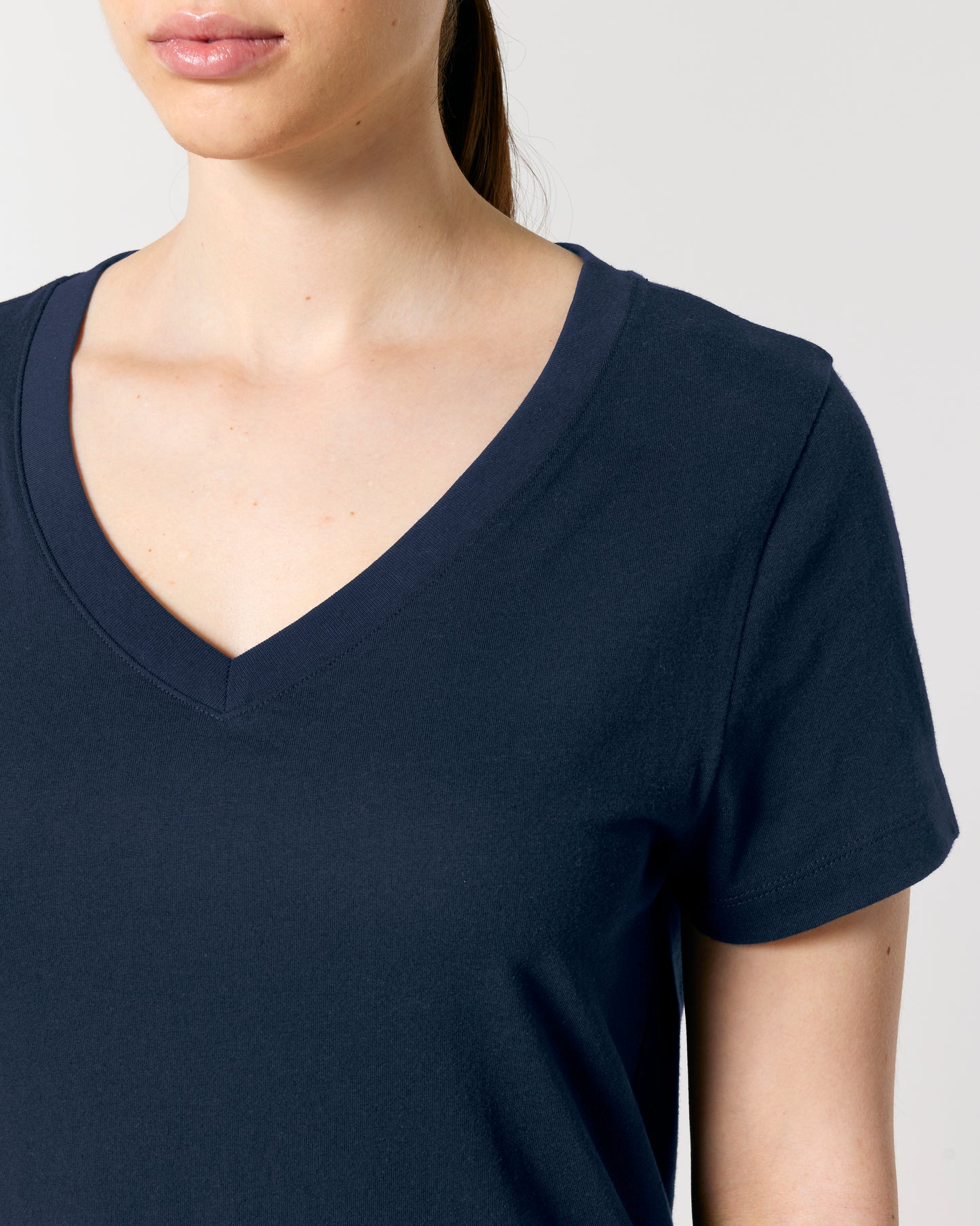 T-shirt femme col V Stella Isla Bleu marine