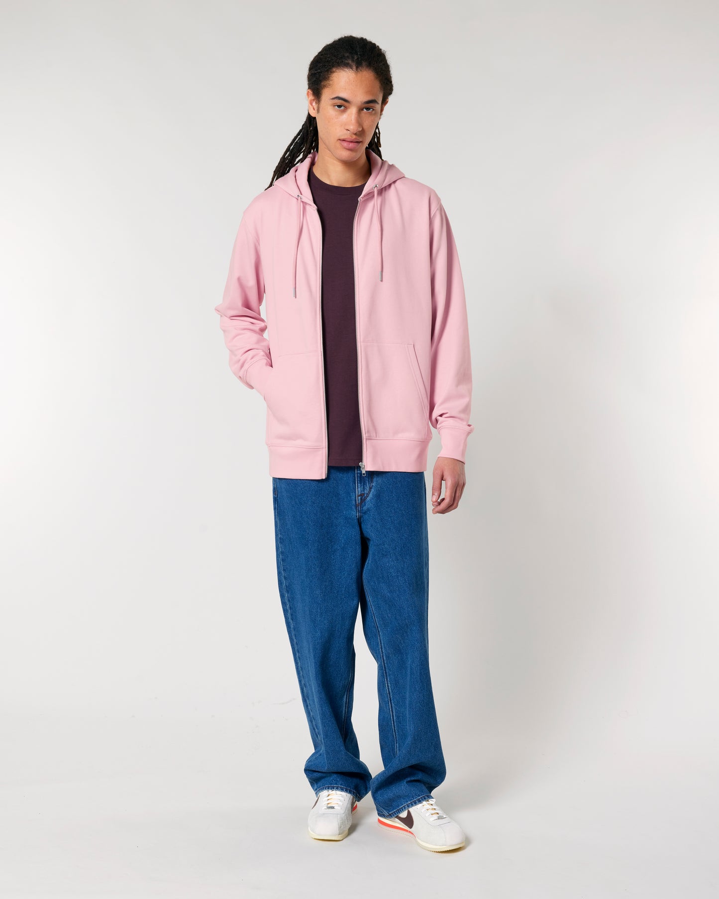 Sweat capuche zippé Cultivator 2.0 Rose coton