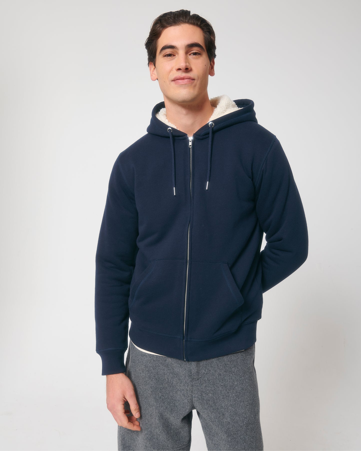 Sweat capuche avec fermeture Hygger Sherpa Bleu marine