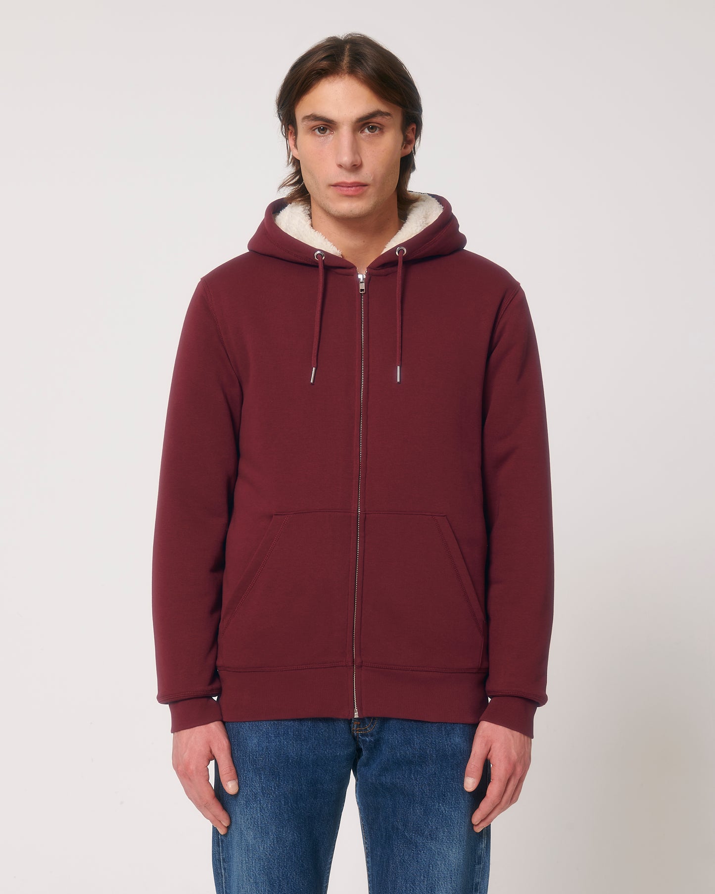 Sweat capuche avec fermeture Hygger Sherpa Rouge