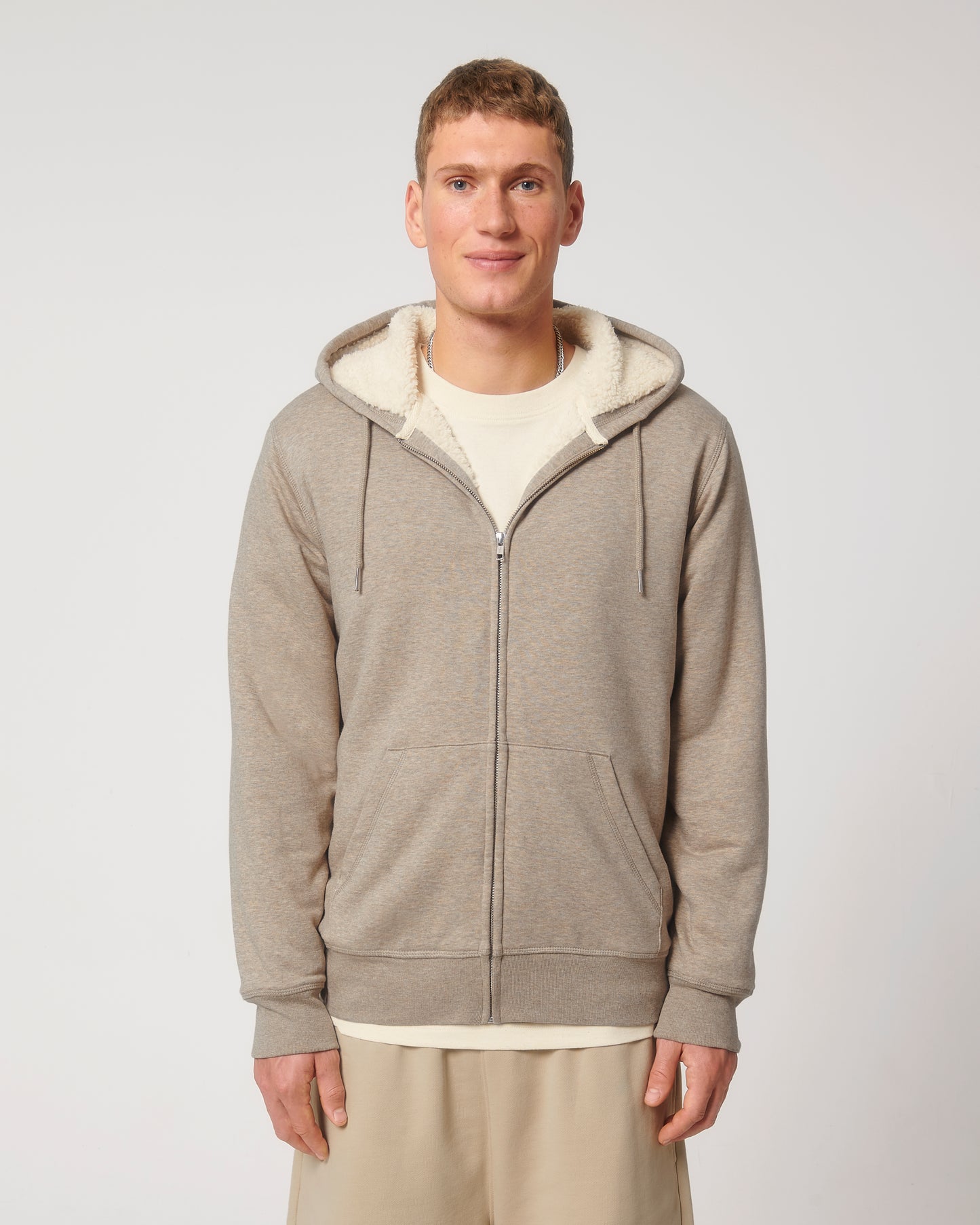 Sweat capuche avec fermeture Hygger Sherpa Sable