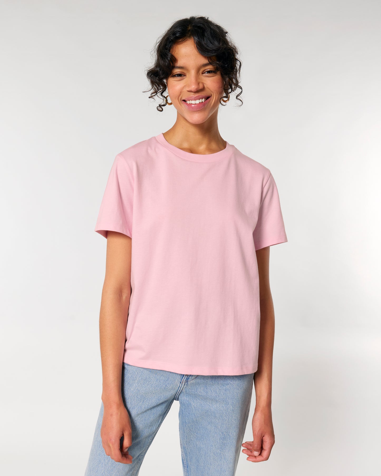 T-shirt femme col rond Stella Muser Rose coton