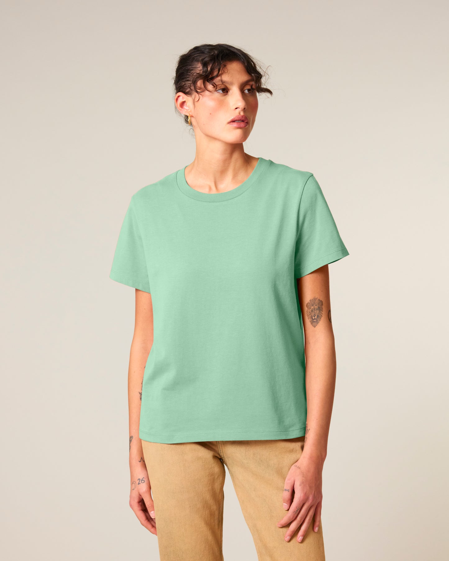 T-shirt femme col rond Stella Muser Vert jade