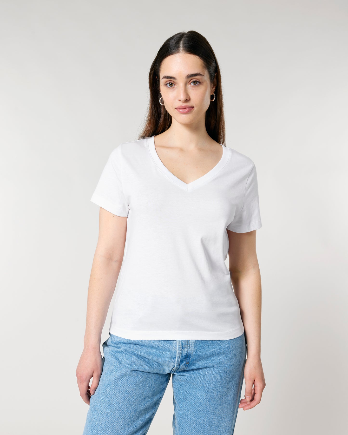 T-shirt femme col V Stella Isla Blanc