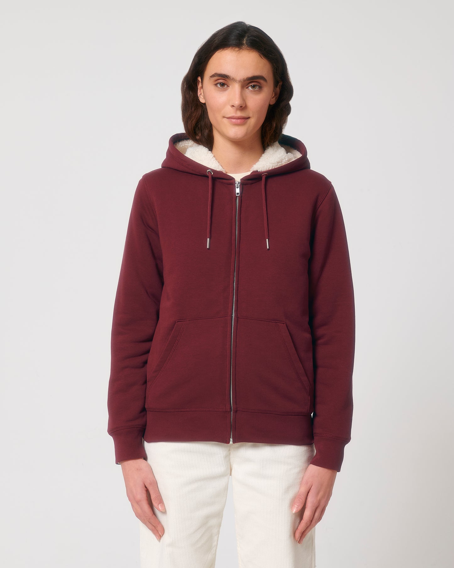 Sweat capuche avec fermeture Hygger Sherpa Rouge