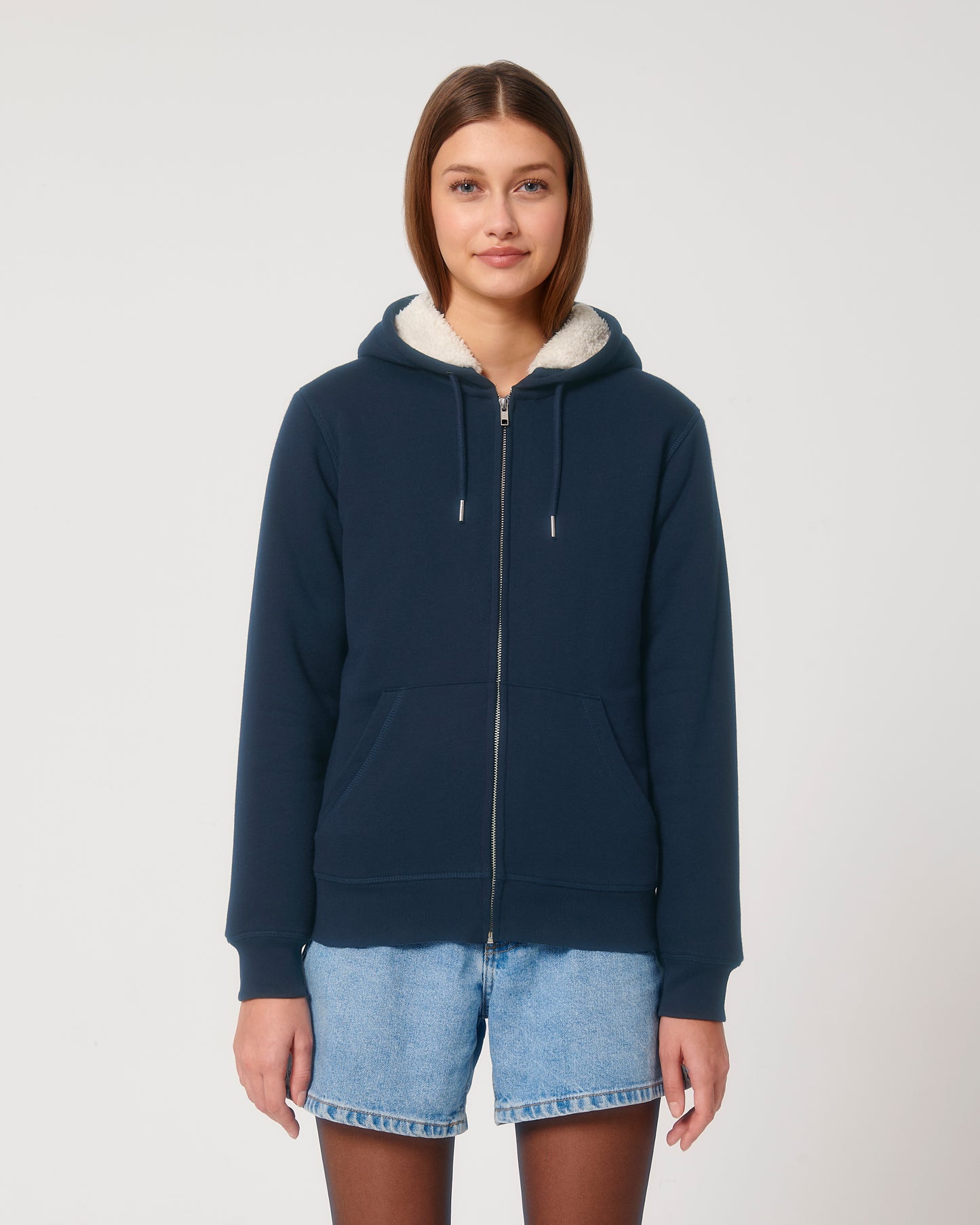 Sweat capuche avec fermeture Hygger Sherpa Bleu marine