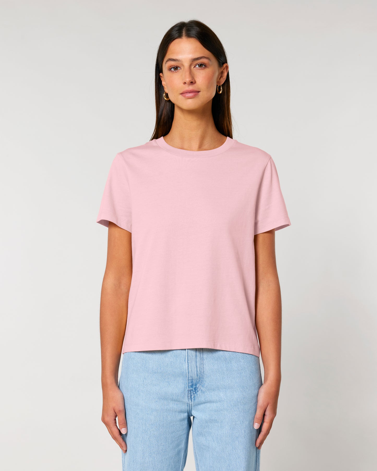 T-shirt femme col rond Stella Muser Rose coton