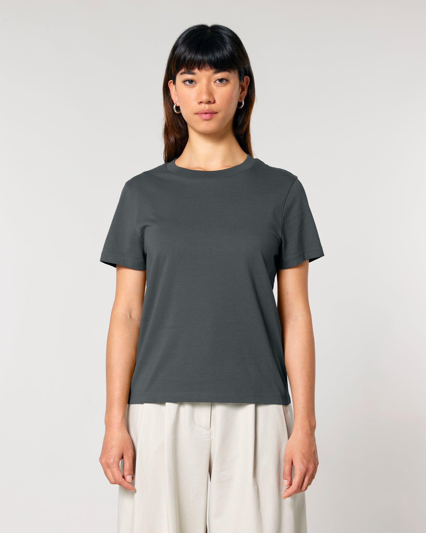 T-shirt femme col rond Stella Muser Gris anthracite