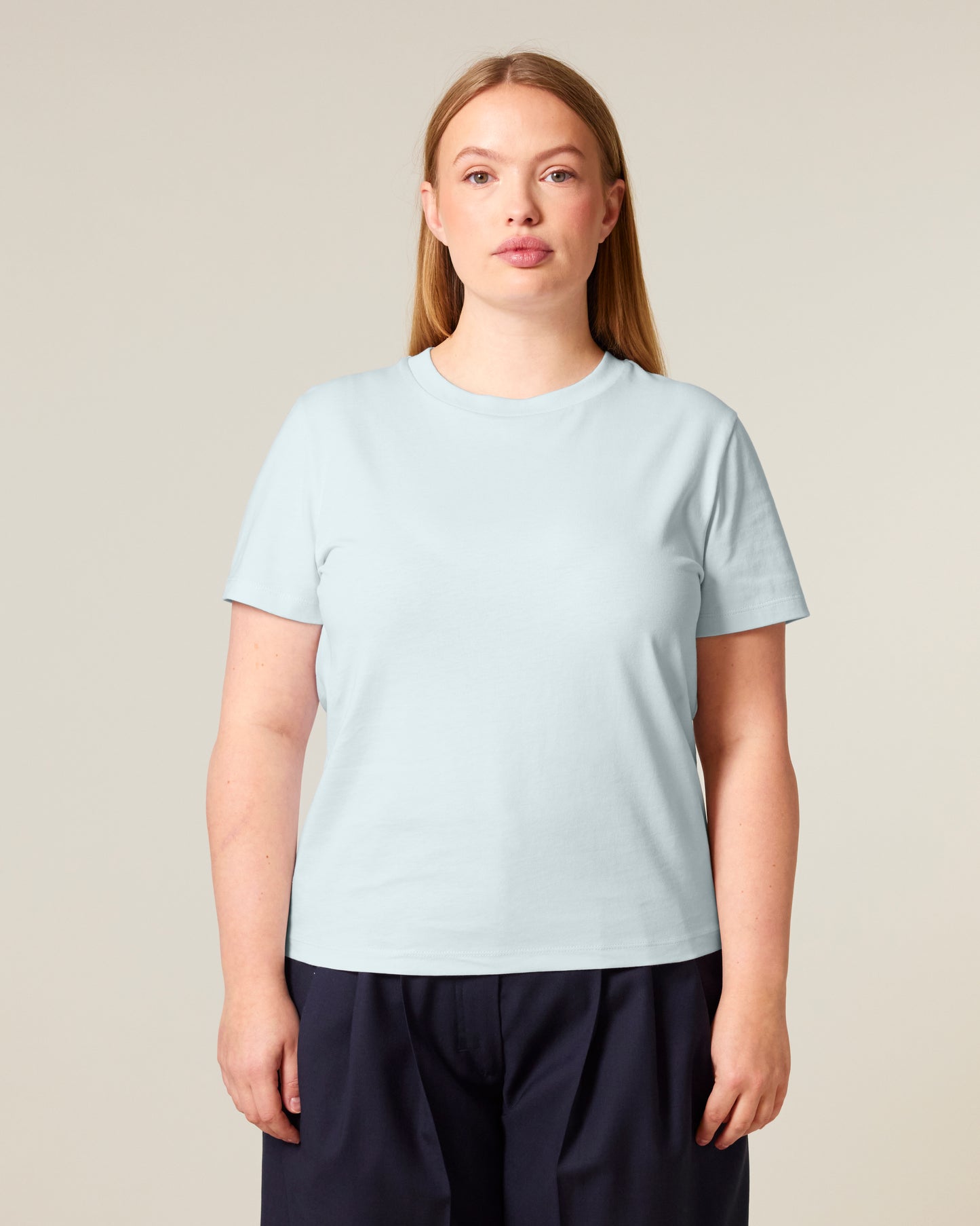 T-shirt femme col rond Stella Muser Bleu glace