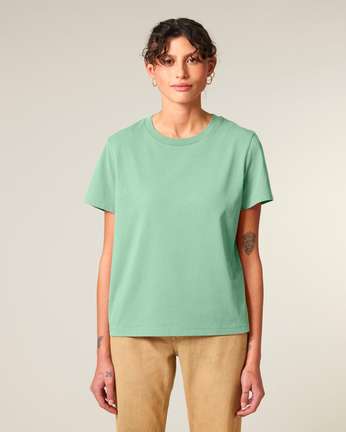 T-shirt femme col rond Stella Muser Vert jade