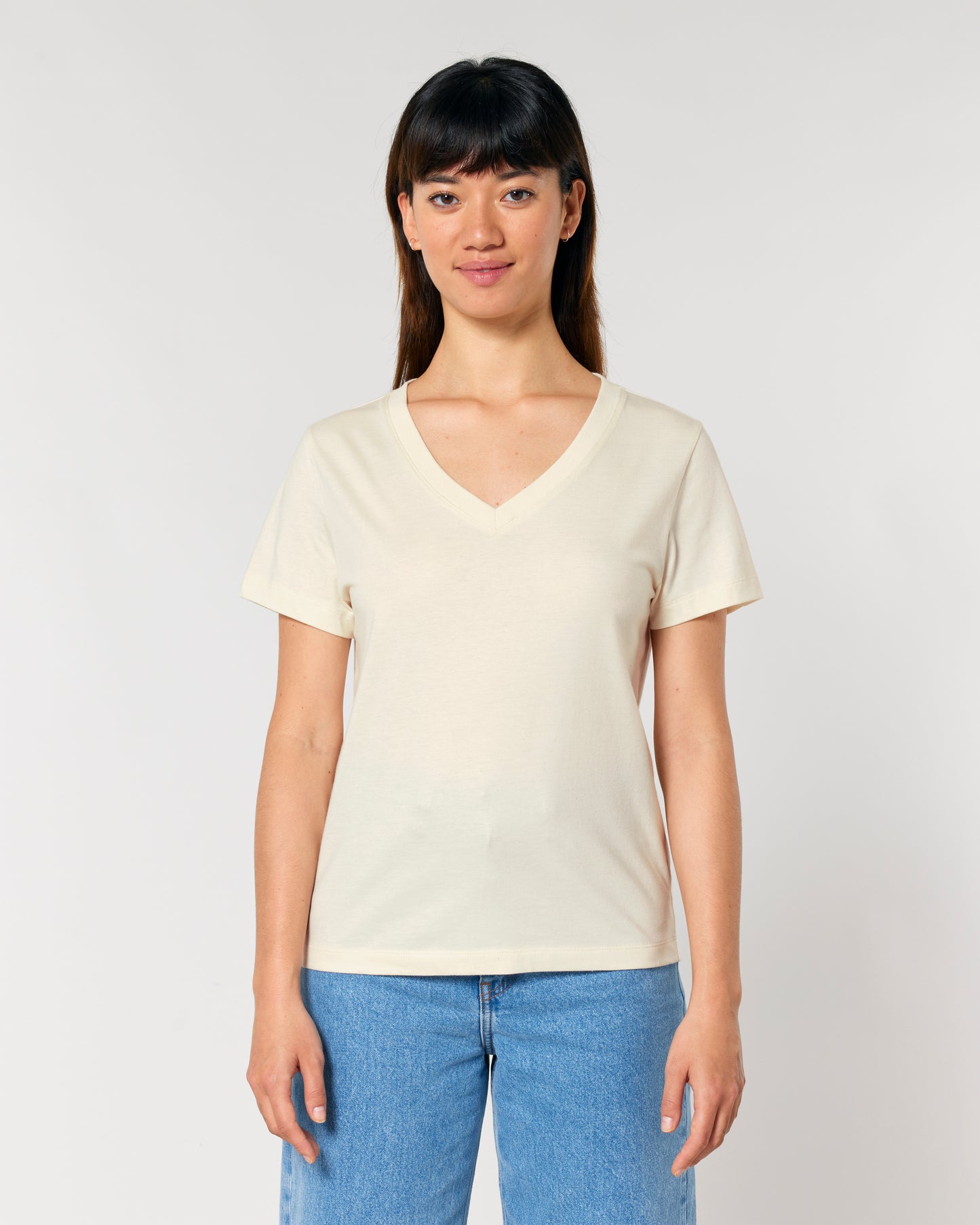 T-shirt femme col V Stella Isla Blanc naturel