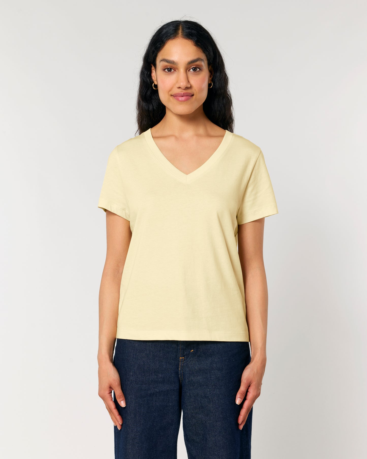 T-shirt femme col V Stella Isla Butter