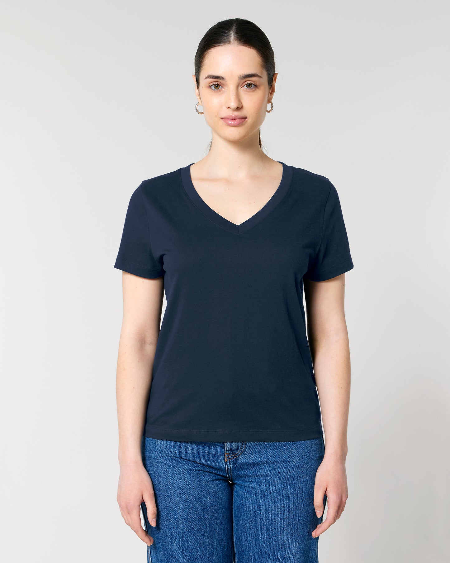 T-shirt femme col V Stella Isla Bleu marine